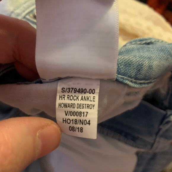 Old Navy light wash high rise distressed rockstar super skinny ankle jeans US 18 - Picture 9 of 10